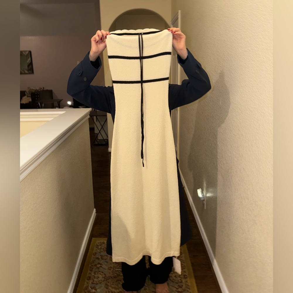 Commense Strapless Dress in Cream and Black
